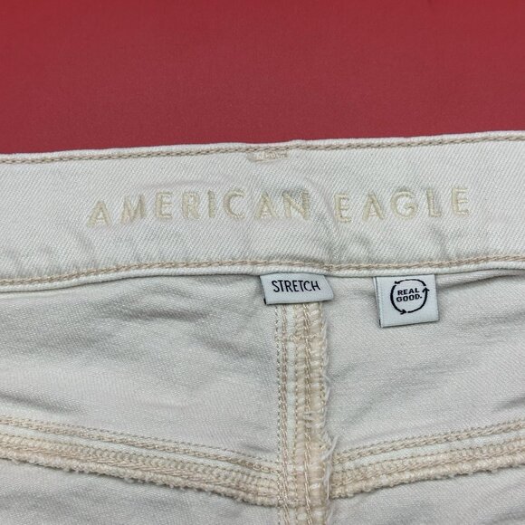 American Eagle Stovepipe Size 16 Ivory Ecru Denim Stretch High-Waisted Jeans - Picture 10 of 16